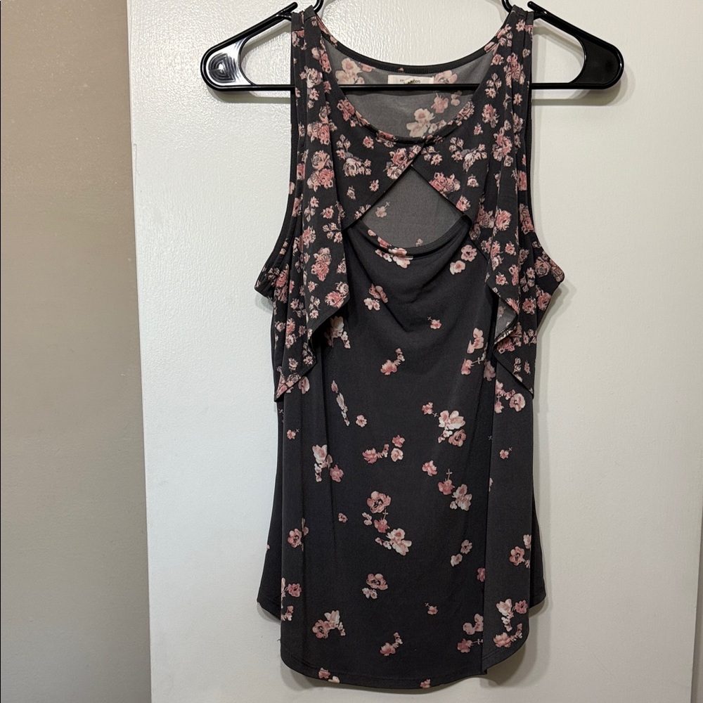 Maurices Floral Crisscross Tank Top